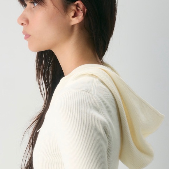 TNA Off-White Ribbed Zip-Up Jacket - Picture 4 of 6